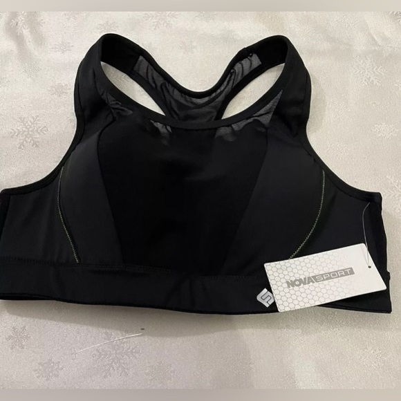 Nova Sport Stitched Up Active Sports Bra in Sculpt Tech Black Size Small NWT - Picture 3 of 5